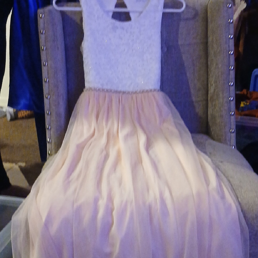 Elegant Pink and White Kids Dress